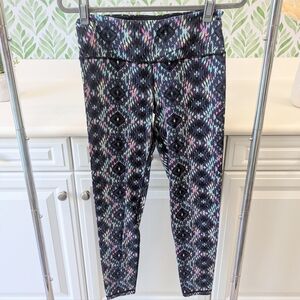 Victoria's Secret Sport Leggings Neon Pink & Teal Accents Full Length Medium